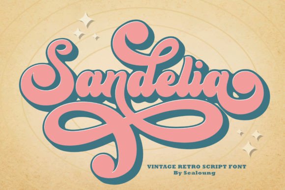 Sandelia: A Retro Script Font with Groovy, Vintage Appeal